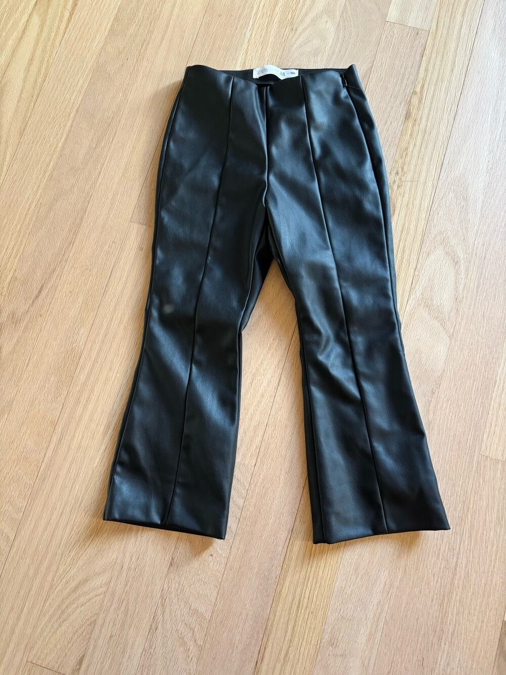 Zara Black Leather Pants Size 4T